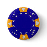 Blue Poker Chip Button Blue Poker Chip Button