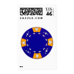 Blue Poker Chip Postage Stamp Blue Poker Chip Postage Stamp
