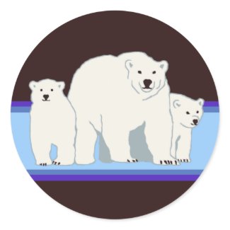Blue Polar Bears Envelope Seals sticker