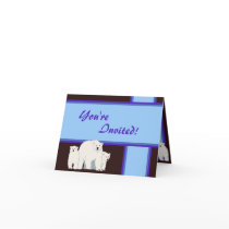 Blue Polar Bears Shower Invitation cards
