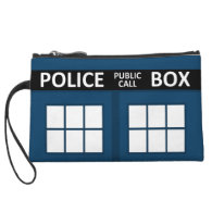 Blue Police Box Bag, Clutch, Wristlet