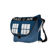 Blue Police Box Medium Messenger Bag
