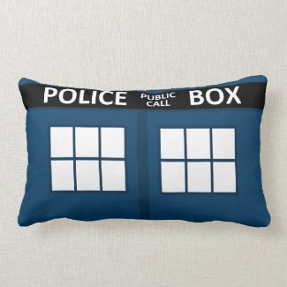 Blue Police Box Pillow