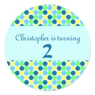 Blue Polka dot envelope seals sticker