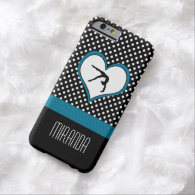 Blue Polka-Dot Gymnastics with heart Barely There iPhone 6 Case