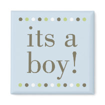 Blue Polka Dot Its a Boy Magnet