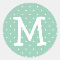 Blue polka dot kiddo monogram letter custom stickers