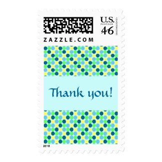 Blue Polka dot Thank you Postage stamps stamp