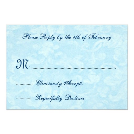 Blue Polka Dots and Lace Custom Wedding Product Personalized Announcements