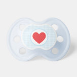 Blue Polka Dots And Read Heart Pacifier pacifiers
