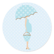 Blue Polka Dots Baby Shower Stickers
