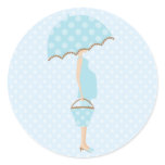 Blue Polka Dots Baby Shower Stickers