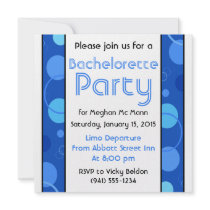 Blue Polka Dots Bachelorette Party Invitation invitations