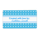 Blue Polka-dots  Recipe/Goodies Label labels