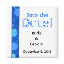 Blue Polka Dots Save the Date magnets