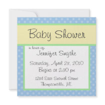 Blue Polka Dotty Baby Shower Invitation