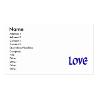 Blue Polkadot Love Business Card Template