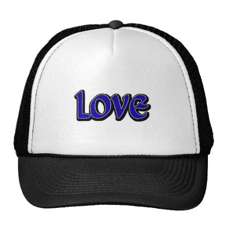 Blue Polkadot Love Mesh Hats