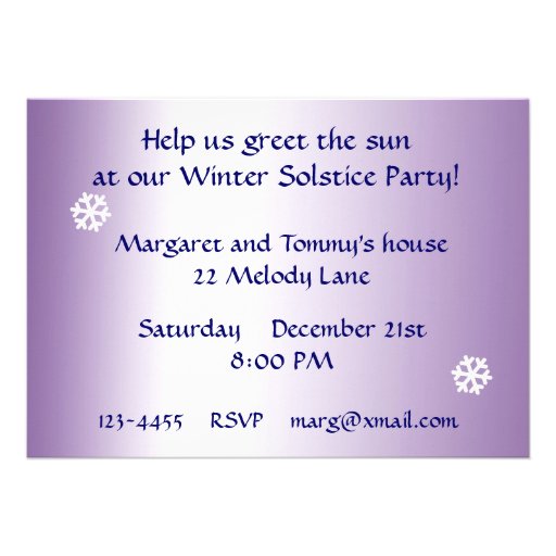 Blue Pond Winter Solstice Party Invitation