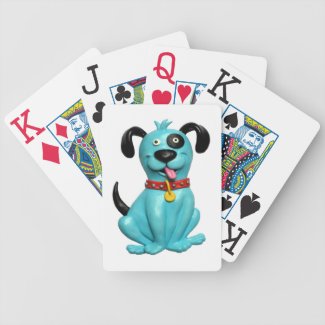 Blue Pooch Bicycle Playing Cards