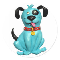Blue Pooch stickers by AmyVangsgard Blue Pooch stickers