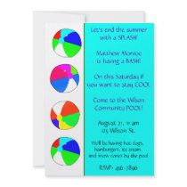Blue Pool Party Invitation