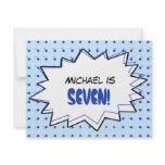 Blue Pop Art Birthday Party Invitation
