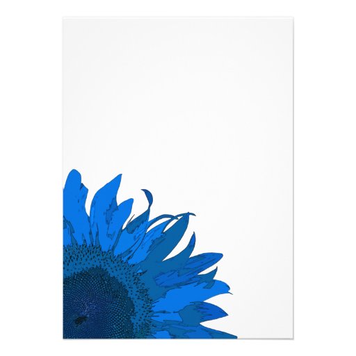 Blue Pop Art Flower Graduation Party Invitation