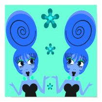 Pop Art Chicas azul Cartel posters by Derora Pop Art Chicas azul Cartel posters