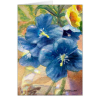 Blue Poppies Greeting Card