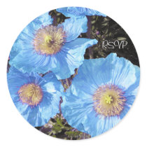 Blue Poppies Wedding Envelope Seals stickers by naturalilly Blue Poppies Wedding Envelope Seals stickers