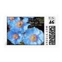 Blue Poppies Wedding Save the Date Postage Stamps