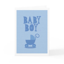 Blue pram BABY BOY from wicked greetings Card