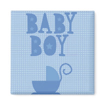 Blue pram BABY BOY from wicked greetings Fridge Magnets