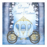 Blue Princess Carriage Enchanted Sweet 16 Announcements
