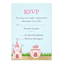 Blue Princess RSVP Personalized Invitation