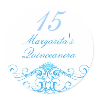 Blue Princess Tiara Quinceanera Sticker sticker