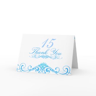 Blue Princess Tiara Thank You Card card