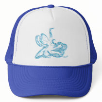 Blue Print Octopus Mesh Hat