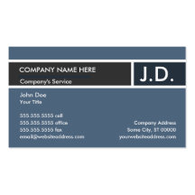 blue professional : initials business cards