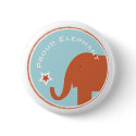 Blue Proud Elephant Button