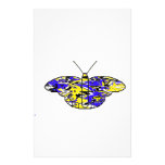 Blue Psychodelic Butterfly Custom Stationery