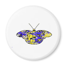 Blue Psychodelic Butterfly magnets