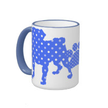 Blue Pugs and Paws Mugs by PugsNPals Blue Pugs and Paws Mugs