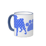Blue Pugs and Paws Mugs