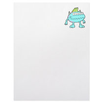 blue punk mohawk monster many eyes letterhead template