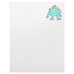 blue punk mohawk monster many eyes letterhead template