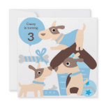 Blue Puppy Dog Custom Birthday Invitations