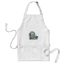 Blue & Purple 3D Mermaid 5 Close-up Apron