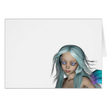 Blue & Purple 3D Mermaid 5 Close-up Card